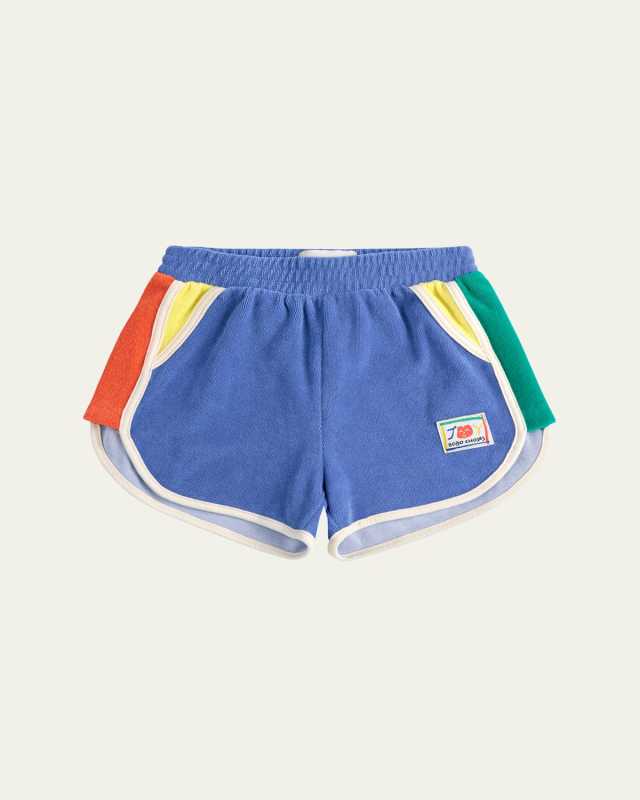Boy's Color Block Logo Patch Shorts, Size 2-13